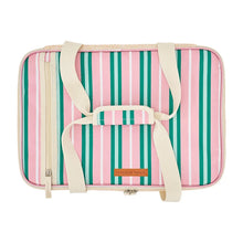 Load image into Gallery viewer, Picnic Make &amp; Take Bag | Pink &amp; Green Stripe
