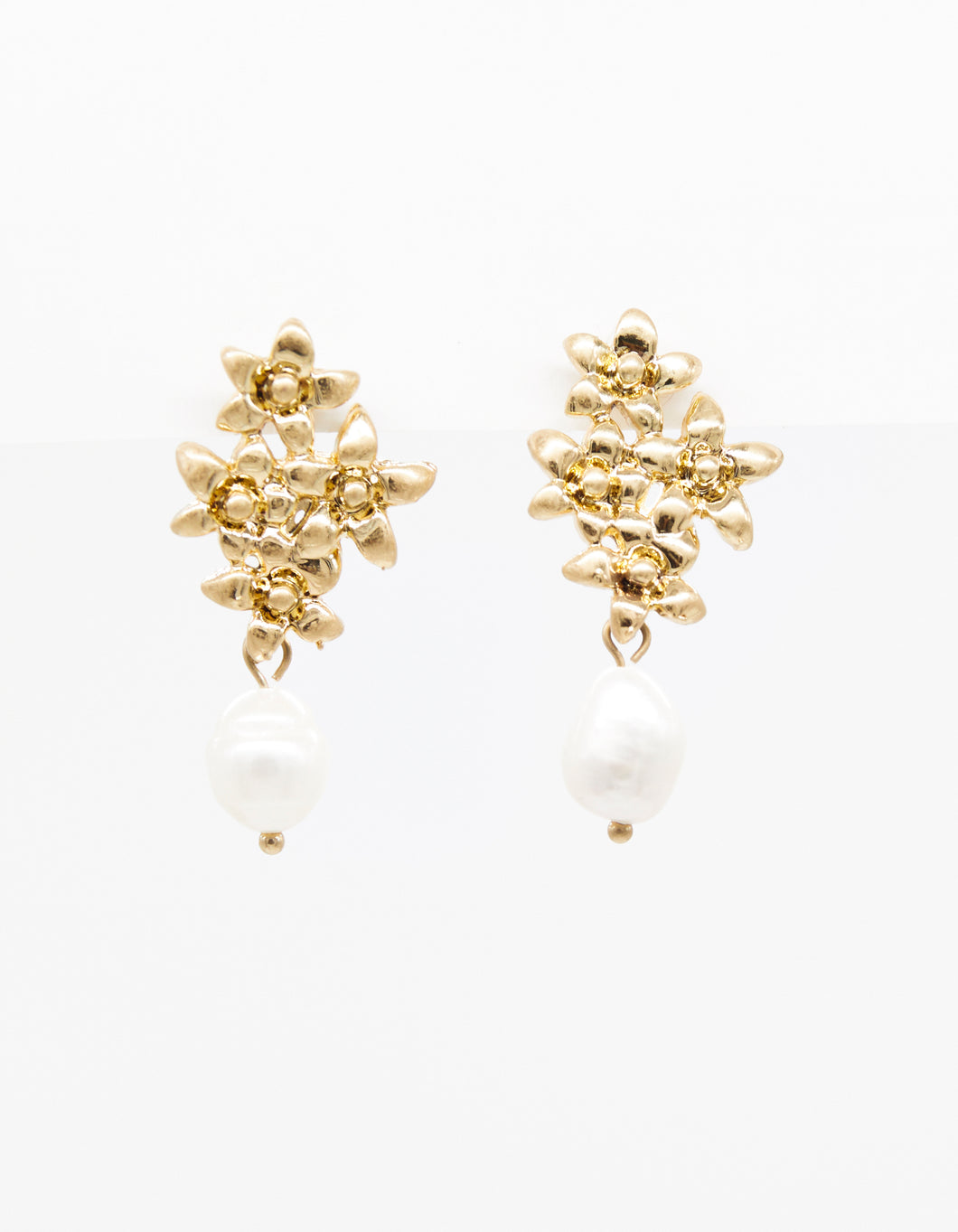 Gold Flowers w PMother of Pearl Drop