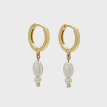 Load image into Gallery viewer, Earring | Double Pearl Huggies
