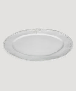 Dragonfly Stoneware White Oval Platter|Large