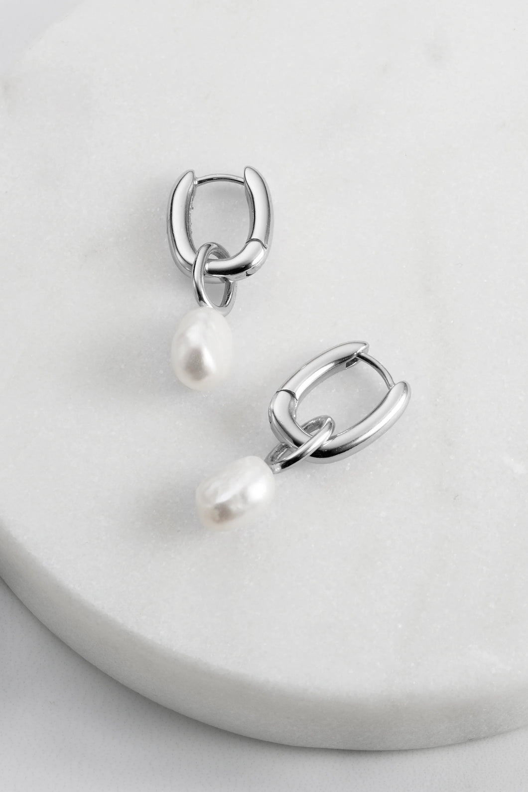 Prue Pearl Earrings | Silver