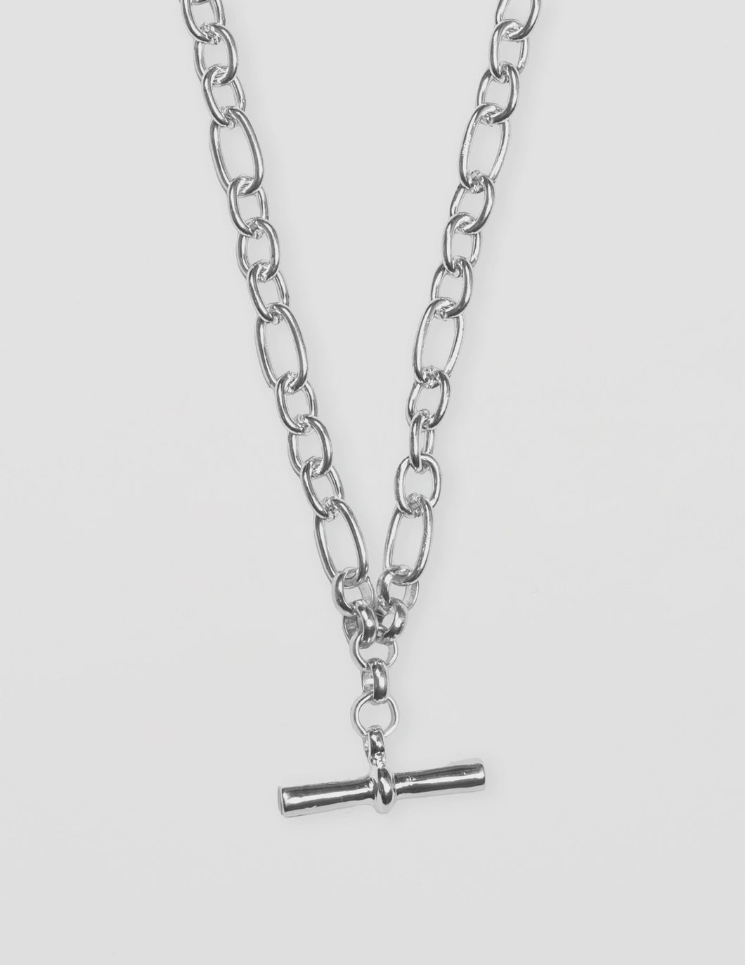 Silver Necklace Chunky Fob