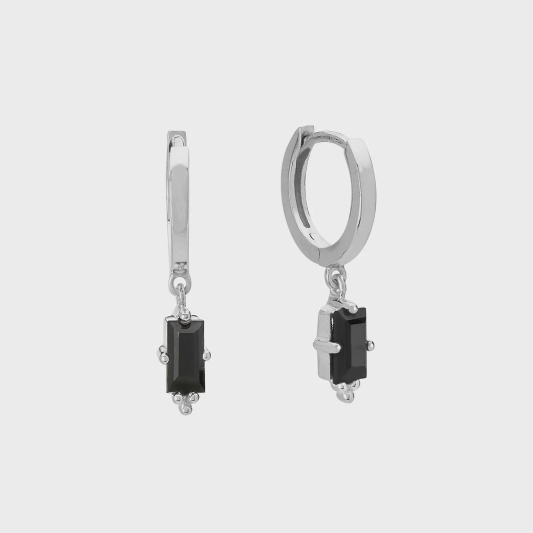 Earrings | Huggie Hanging Spinel | Silver