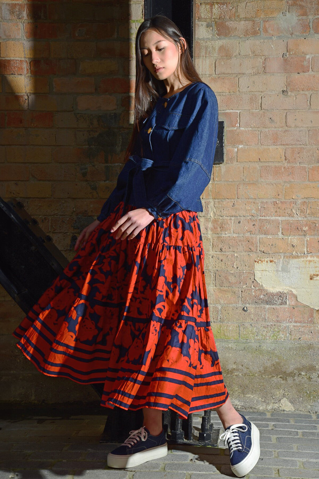 Just The Icing Skirt - Navy Floral