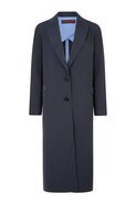 Back To The Future Coat | Navy Pinstripe