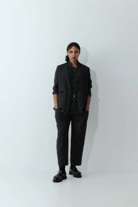 Super Trouser | Black Pinstripe