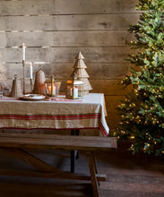 Load image into Gallery viewer, Red Selvedge Stripe Linen Tablecloth
