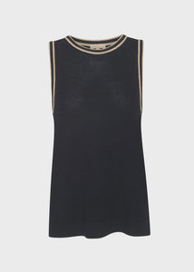Tedd Knit Tank - Ink | Camel