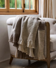 Load image into Gallery viewer, Beige Brown Plaid Fringe Throw
