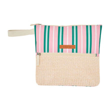 Load image into Gallery viewer, Beach Wet Pouch | Pink &amp; Green Stripe
