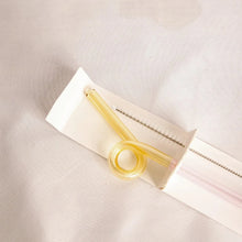 Load image into Gallery viewer, Reusable Glass Straw | Loopy Yellow|Pink
