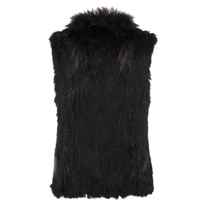 Rabbit Fur Vest | Black
