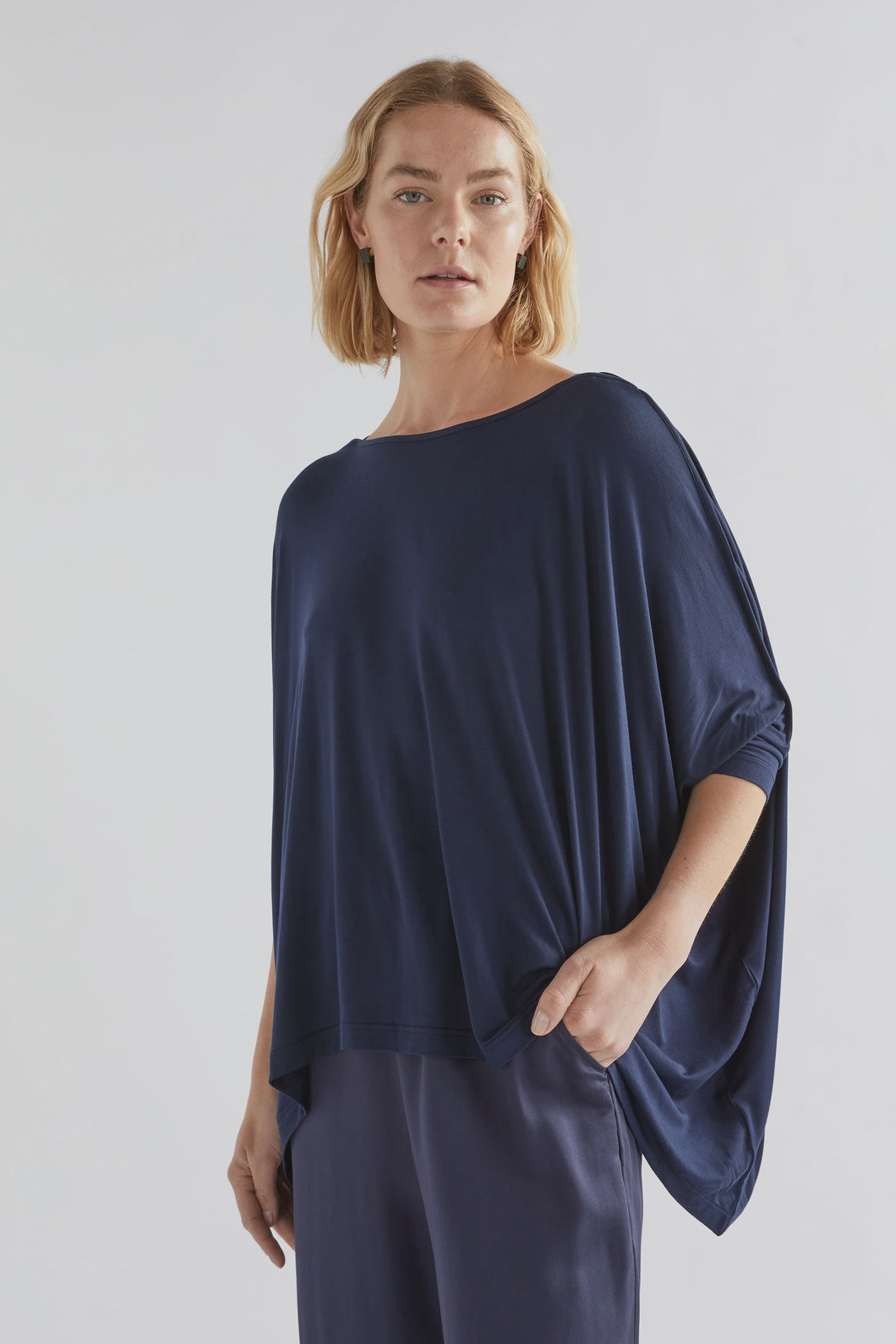 Wide Stretch Top | Blue