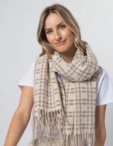 Scarf Noughts and Crosses - Ivory