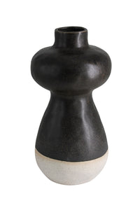 Marjo Curvy Vase | Black&White Glaze