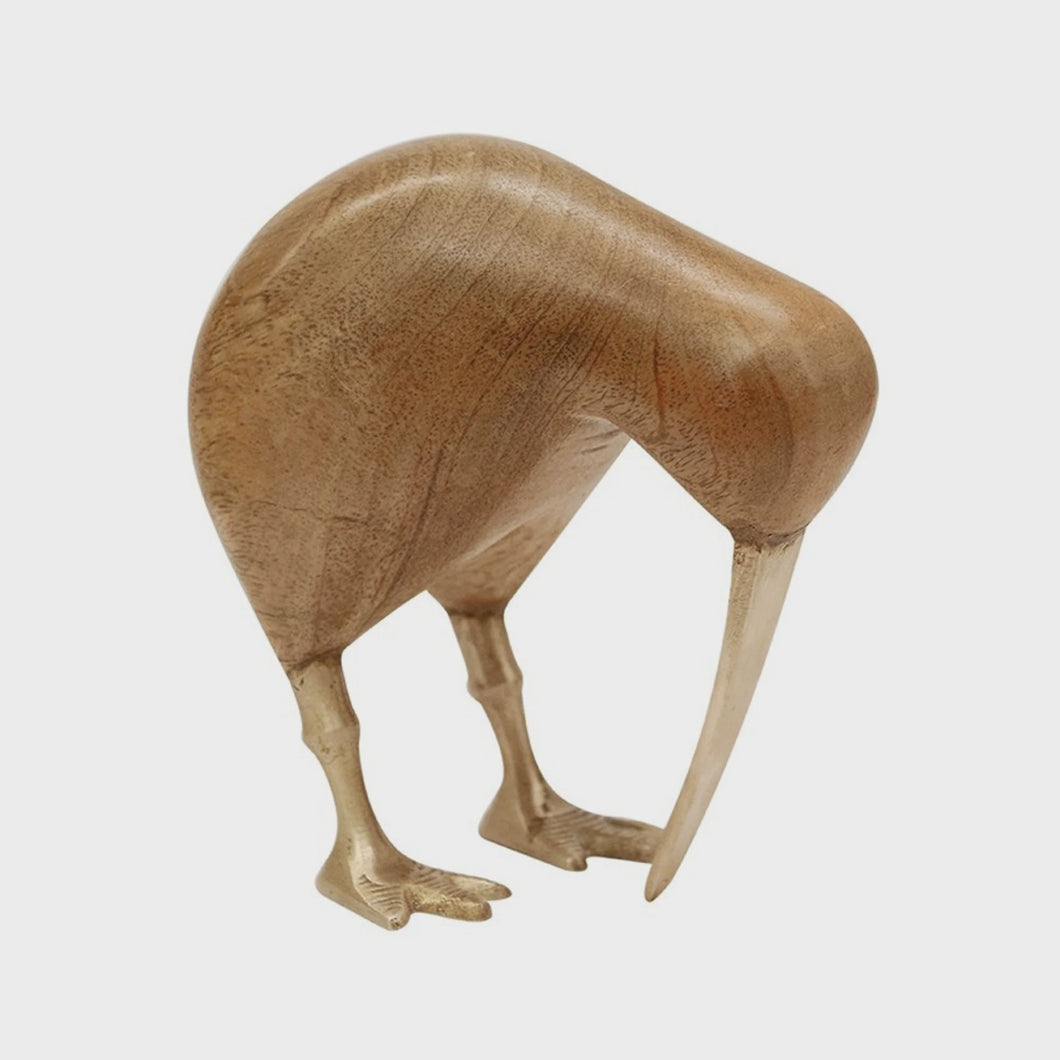 Kiwi w Brass Leg and Beak | Natural